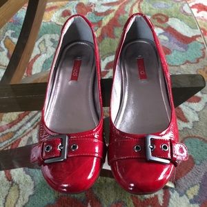 Ecco red patent leather flats